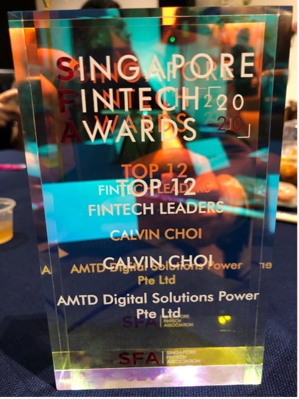 AMTD News | Calvin Choi was awarded 2nd time as “Singapore FinTech Leader”